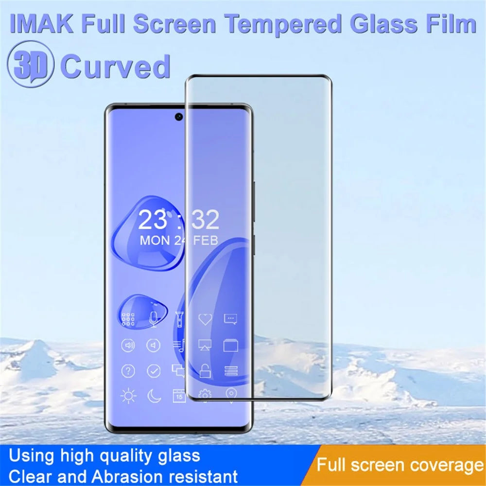 IMAK For vivo X90s 5G / X90 5G / X90 Pro 5G Anti-explosion 3D Curved Tempered Glass Film Side Glue Ultra Clear Full Coverage Screen Protector - 4