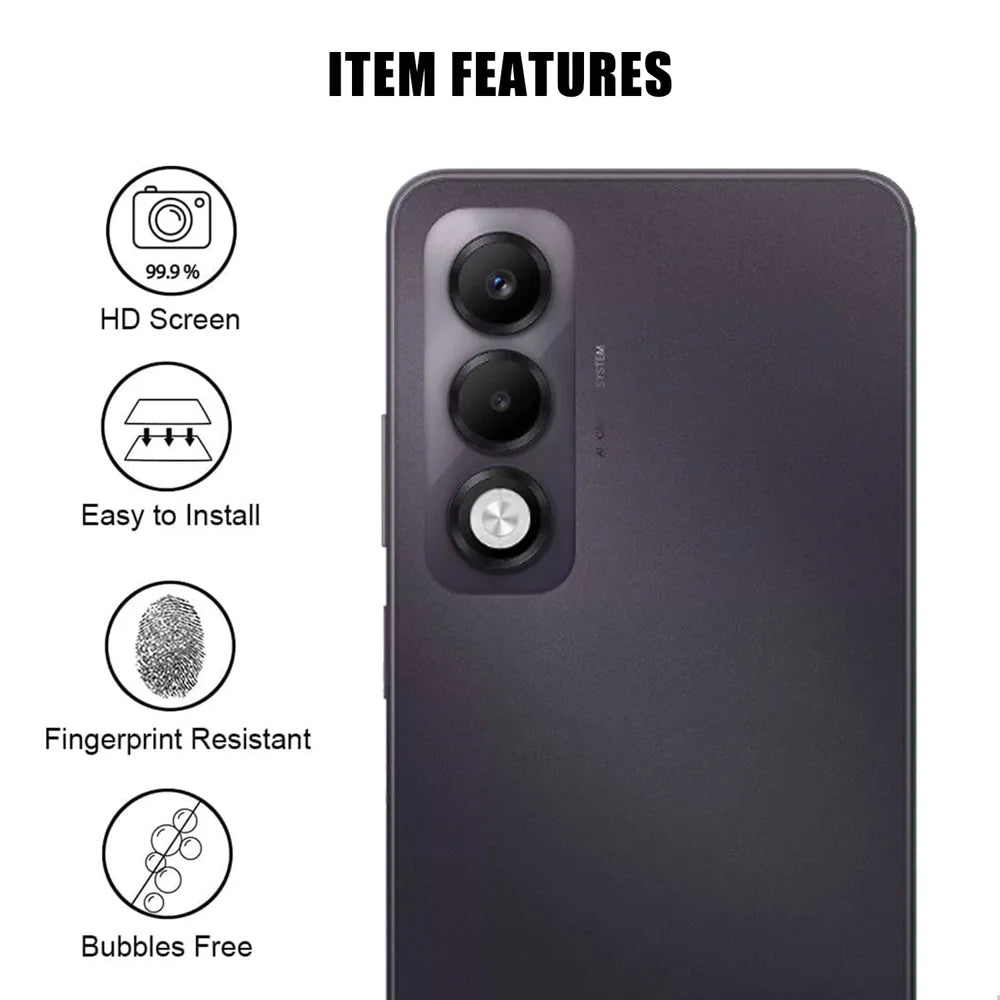 For Oppo K13x 5G Full Cover Camera Lens Protector High Definition Anti Fingerprint AR Tempered Glass Lens Film - Transparent - 2