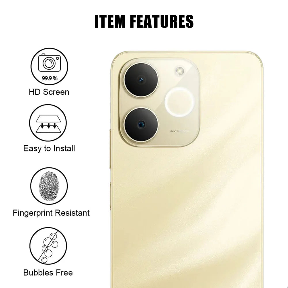 For Realme Narzo 80 Lite 4G / Realme Note 70T 4G Full Cover Camera Lens Protector High Definition Anti Fingerprint AR Tempered Glass Lens Film - Transparent - 2