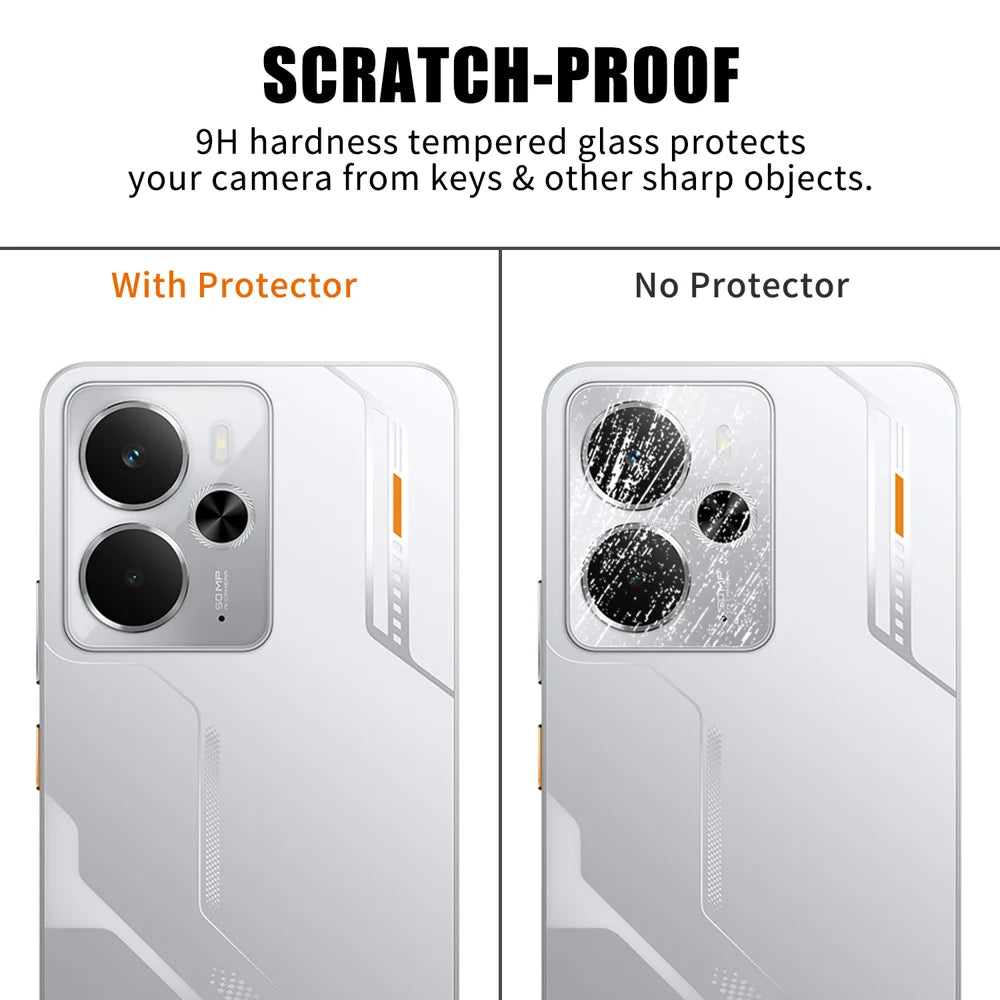 For Realme 14T 5G / Realme 14 5G Full Cover Camera Lens Protector High Definition Anti Fingerprint AR Tempered Glass Lens Film - Transparent - 4