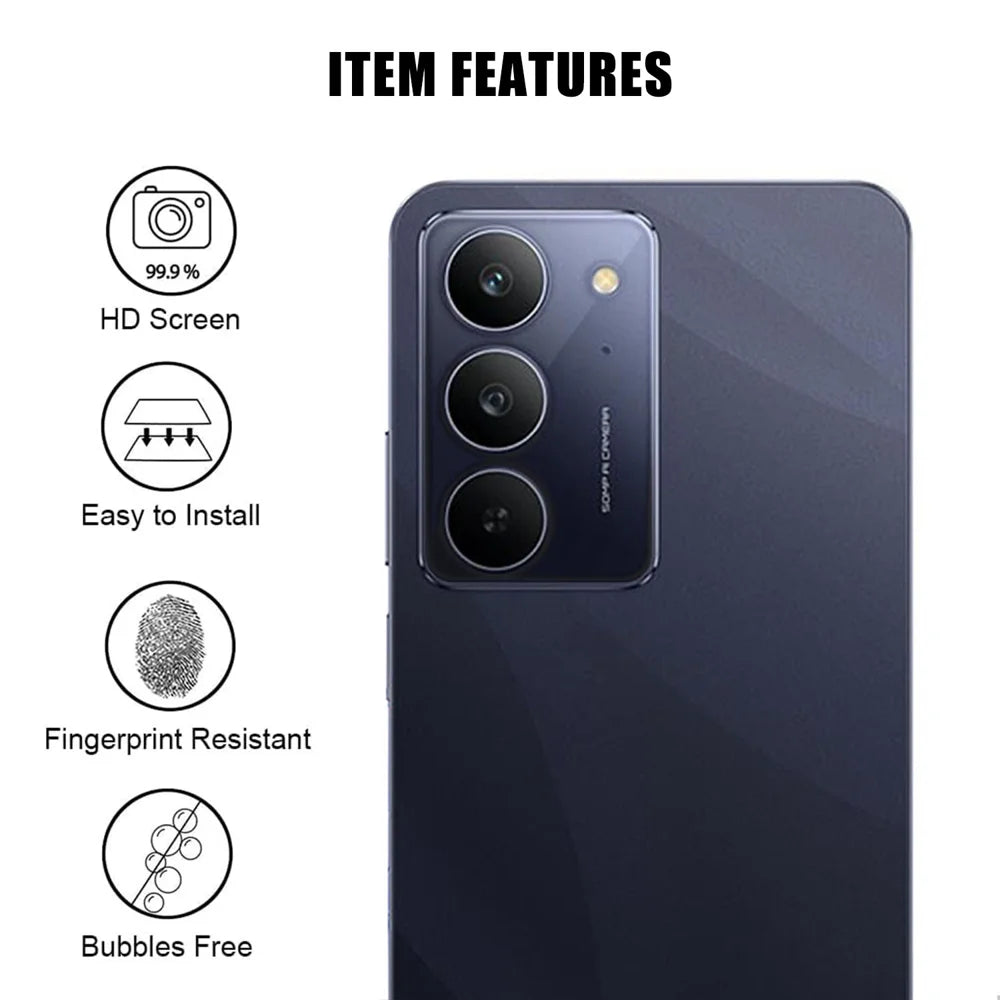 For Realme C75x Full Cover Camera Lens Protector High Definition Anti Fingerprint AR Tempered Glass Lens Film - Transparent - 2