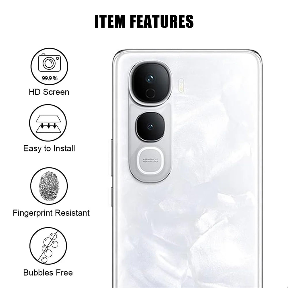 For vivo Y400 Pro 5G Full Cover Camera Lens Protector High Definition Anti Fingerprint AR Tempered Glass Lens Film - Transparent - 2