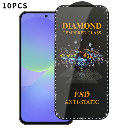 For Samsung Galaxy A37 5G 10Pcs Tempered Glass Diamond Silk Printing Full Screen HD Anti-Static Screen Protector - Transparent - 1