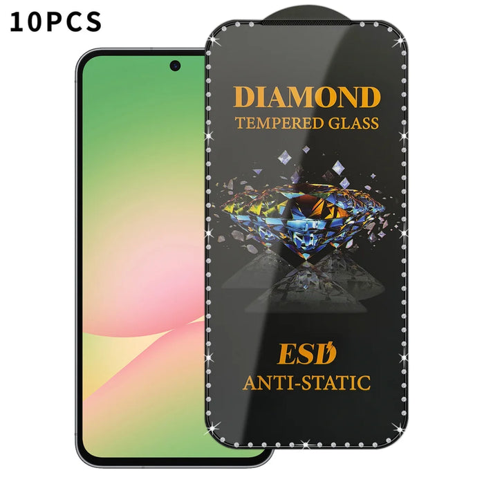 For Samsung Galaxy A56 5G 10Pcs Tempered Glass Diamond Silk Printing Full Screen HD Anti-Static Screen Protector - Transparent - 1