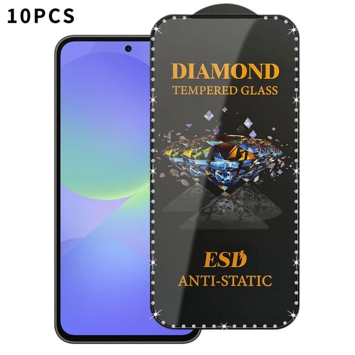 For Samsung Galaxy A36 5G 10Pcs Tempered Glass Diamond Silk Printing Full Screen HD Anti-Static Screen Protector - Transparent - 1