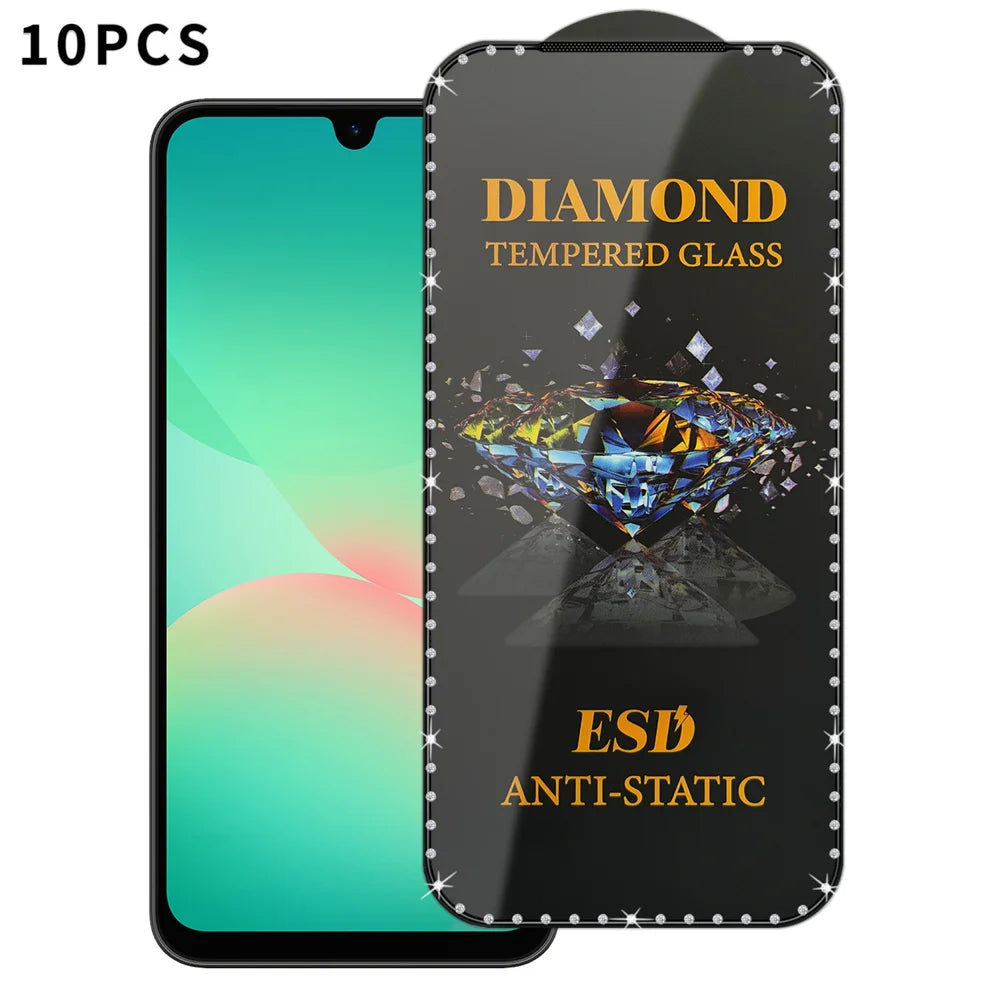 For Samsung Galaxy A26 5G 10Pcs Tempered Glass Diamond Silk Printing Full Screen HD Anti-Static Screen Protector - Transparent - 1