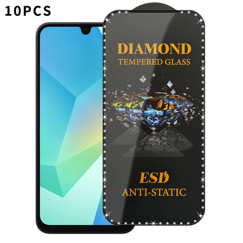 For Samsung Galaxy A16 4G / Galaxy A16 5G 10Pcs Tempered Glass Diamond Silk Printing Full Screen HD Anti-Static Screen Protector - Transparent - 1