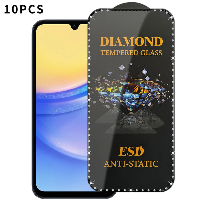 For Samsung Galaxy A15 5G / Galaxy A15 4G 10Pcs Tempered Glass Diamond Silk Printing Full Screen HD Anti-Static Screen Protector - Transparent - 1