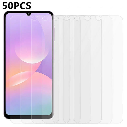 50Pcs For Samsung Galaxy M17e 5G Screen Protector Full Glue Tempered Glass Clear Screen Film (NOT Complete Covering) (No Package, with Wipes Set, Dust-absorber, Guide Sticker) - Transparent - 1