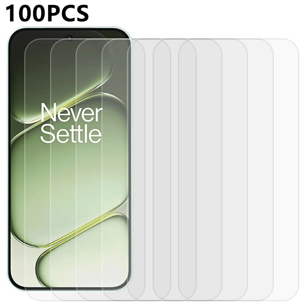100Pcs For OnePlus Turbo 6 5G / Turbo 6V 5G / Nord 6 5G Screen Protector Full Glue Anti-Scratch Tempered Glass Film (NOT Complete Covering) (No Package, with Wipes Set, Dust-absorber, Guide Sticker) - Transparent - 1