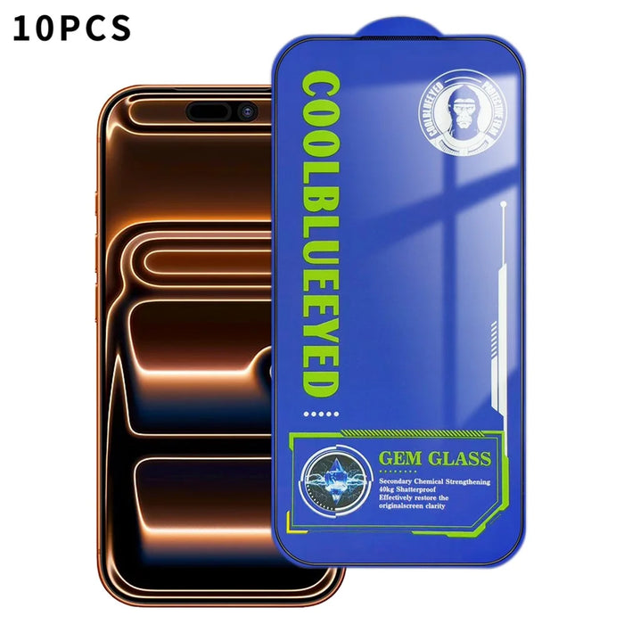 10Pcs for iPhone 18 Pro Max / 17 Pro Max Full Coverage Tempered Glass Screen Protector Silk Printing 9H Diamond-Level Hardness Anti-static Film - Transparent - 1