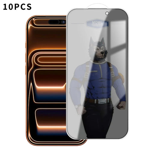 10Pcs for iPhone 17 Pro Max Privacy Tempered Glass Anti-fingerprint Anti-spy Full Screen Protector - Transparent - 1