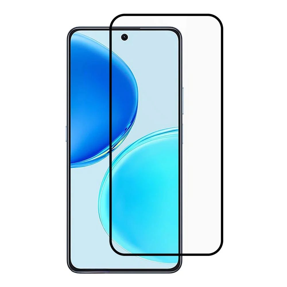 For Honor X8d 4G Screen Protector Silk Printing Full Glue Full Coverage Tempered Glass Screen Film - Black - 1