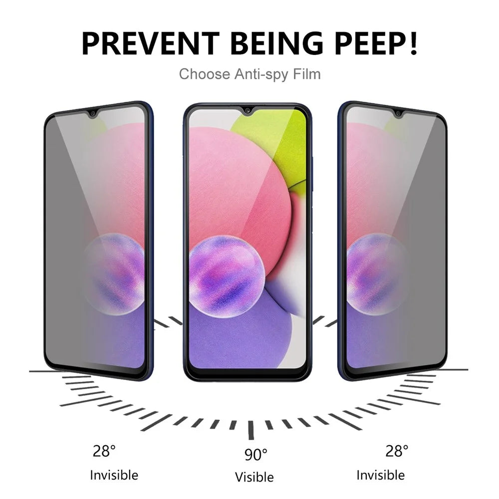 ENKAY HAT PRINCE for Samsung Galaxy A04s 4G (164.7mm) / A04 4G (164.4mm) Full Screen Protector 28 Degree Anti-spy Full Glue Tempered Glass - 3