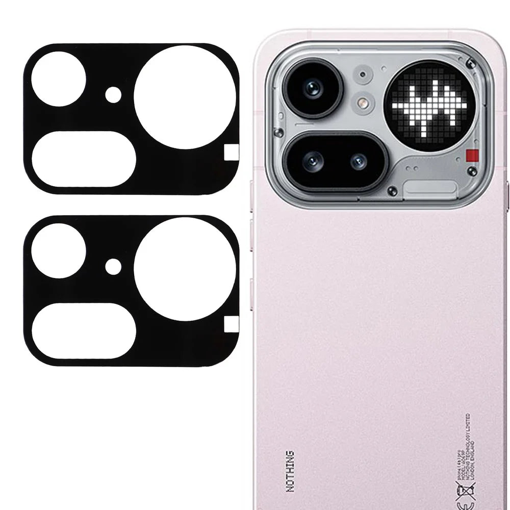2Pcs For Nothing Phone (4a) Pro Full Coverage Camera Lens Protector Silk Printing Tempered Glass Lens Film 3D Arc Edge - Black - 1