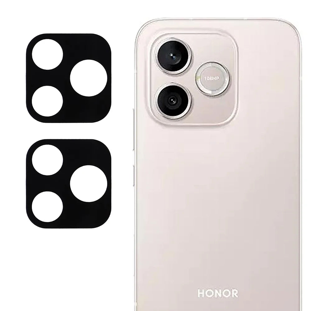 2Pcs For Honor 600 Lite 5G Full Coverage Camera Lens Protector Silk Printing Tempered Glass Lens Film 3D Arc Edge - Black - 1
