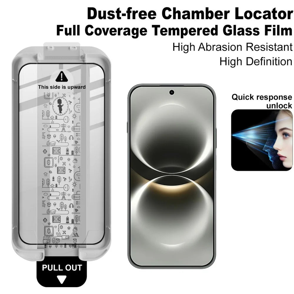 IMAK Tempered Glass For Huawei nova 15 Max / Enjoy 90 Pro Max Full Screen Protector Full Glue Film with Dust-free Installation Tool - Black - 3