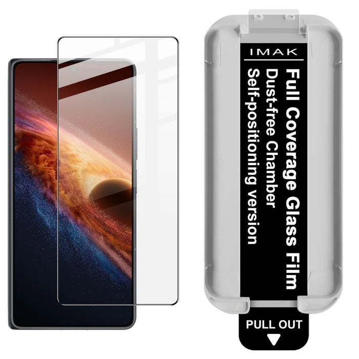 IMAK Tempered Glass For Honor Magic V6 5G Full Screen Protector Full Glue Film with Dust-free Installation Tool - Black - 1