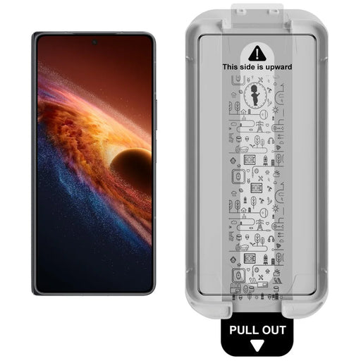 IMAK Tempered Glass For Honor Magic V6 5G Full Screen Protector Full Glue Film with Dust-free Installation Tool - Black - 2