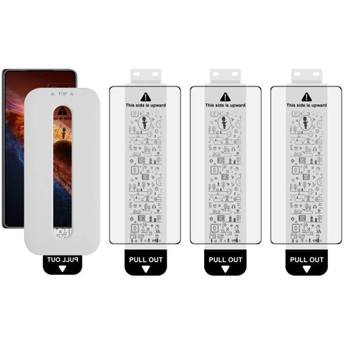 IMAK 3Pcs For Honor Magic V6 5G Tempered Glass Full Screen Protector Full Glue Film with Dust-free Installation Tool - Black - 1