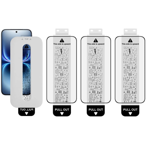 IMAK 3Pcs Tempered Glass For vivo iQOO 15 Ultra 5G Full Screen Protector Full Glue Film with Dust-free Installation Tool (Fingerprint Unlock) - Black - 1