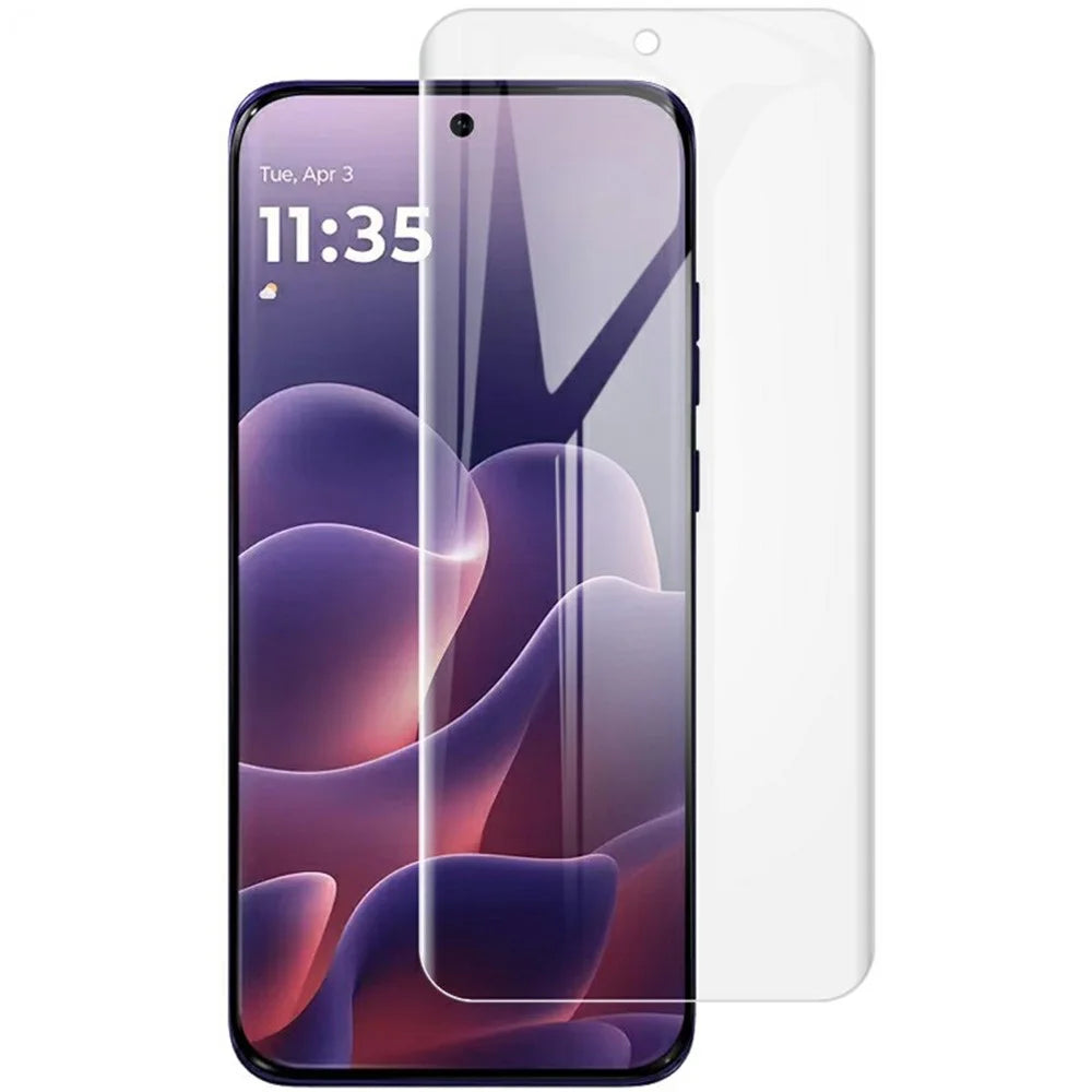 IMAK Hydrogel Film 4th For Motorola Edge 70 Pro 5G / Edge 70 Pro+ 5G / Edge 70 Fusion+ 5G / Edge 70 Fusion 5G Full Screen Protector Ultra Clear Full Glue Soft TPU Film (Fingerprint Unlock) - Transparent - 1