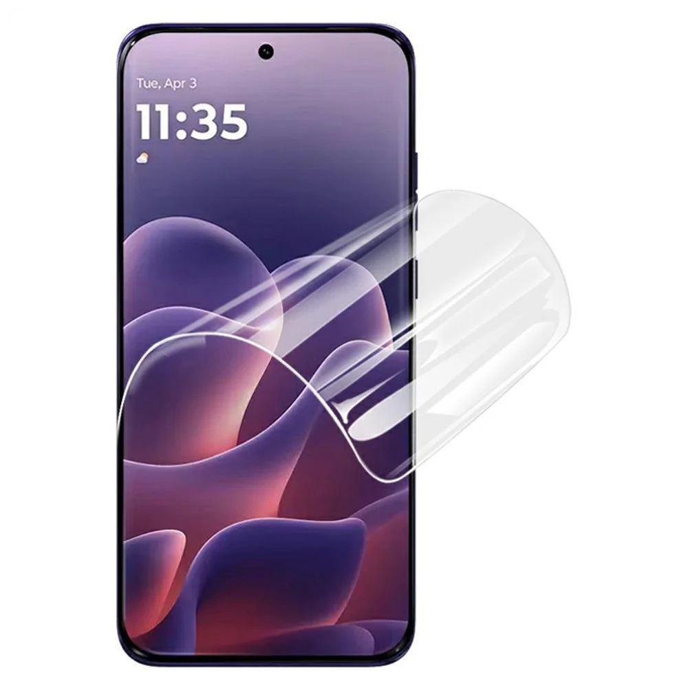 IMAK Hydrogel Film 4th For Motorola Edge 70 Pro 5G / Edge 70 Pro+ 5G / Edge 70 Fusion+ 5G / Edge 70 Fusion 5G Full Screen Protector Ultra Clear Full Glue Soft TPU Film (Fingerprint Unlock) - Transparent - 2