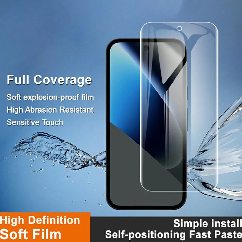 IMAK Hydrogel Film 4th For Google Pixel 10a Full Screen Protector Ultra Clear Full Glue Soft TPU Film (Fingerprint Unlock) - Transparent - 3