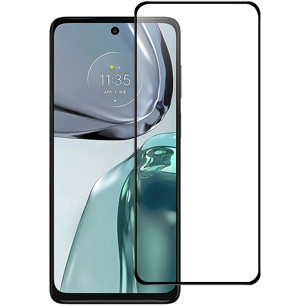 AGC Glass Screen Protector for Motorola Moto G62 5G, Anti-Explosion HD Clear Tempered Glass Film Black Edge Full Glue Screen Film - 1