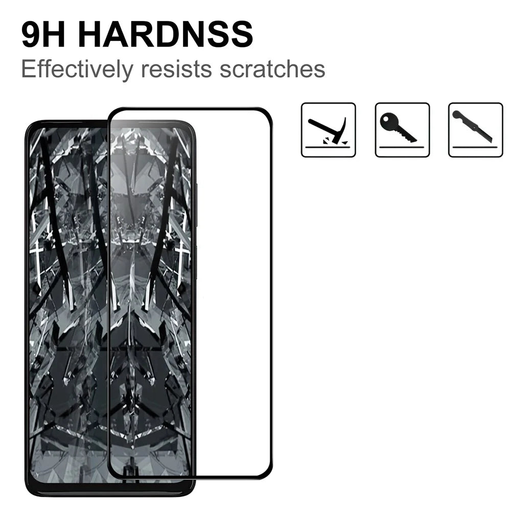AGC Glass Screen Protector for Motorola Moto G62 5G, Anti-Explosion HD Clear Tempered Glass Film Black Edge Full Glue Screen Film - 3
