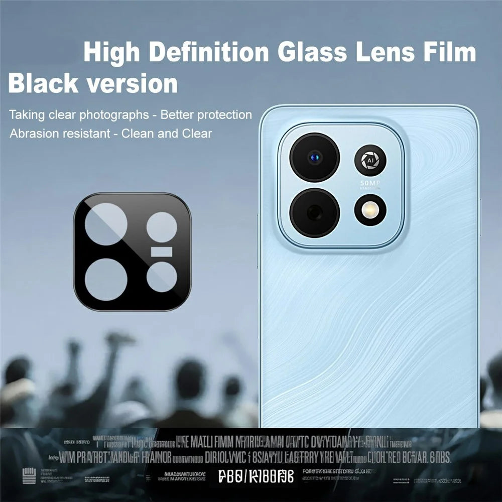 IMAK For Huawei Enjoy 90 Plus Camera Lens Protector Tempered Glass HD Clear Full Cover Lens Film - Black - 2