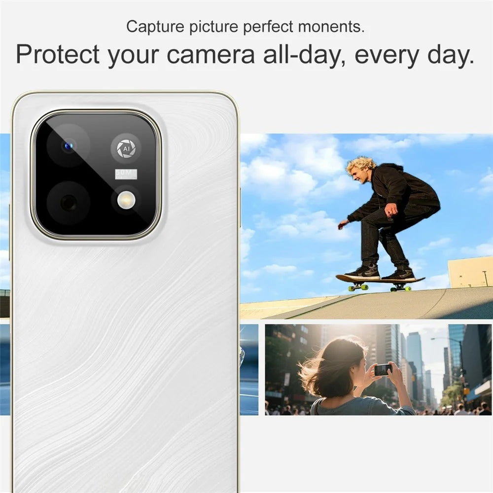 IMAK For Huawei Enjoy 90 Plus Camera Lens Protector Tempered Glass HD Clear Full Cover Lens Film - Black - 5