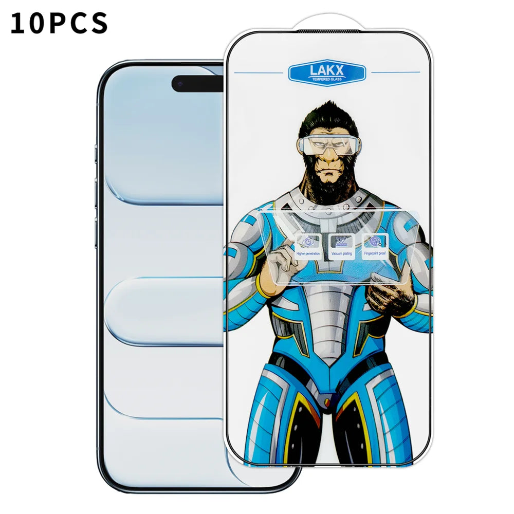 For iPhone Air 10Pcs High Definition Tempered Glass Anti-fingerprint Anti-static Electroplating Full Screen Protector - Transparent - 1