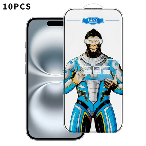 For iPhone 16 10Pcs High Definition Tempered Glass Anti-fingerprint Anti-static Electroplating Full Screen Protector - Transparent - 1