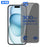 For iPhone 15 10Pcs Tempered Glass Film 300CC Edgeless Anti-static Anti-spy Full Screen Protector - Black - 1