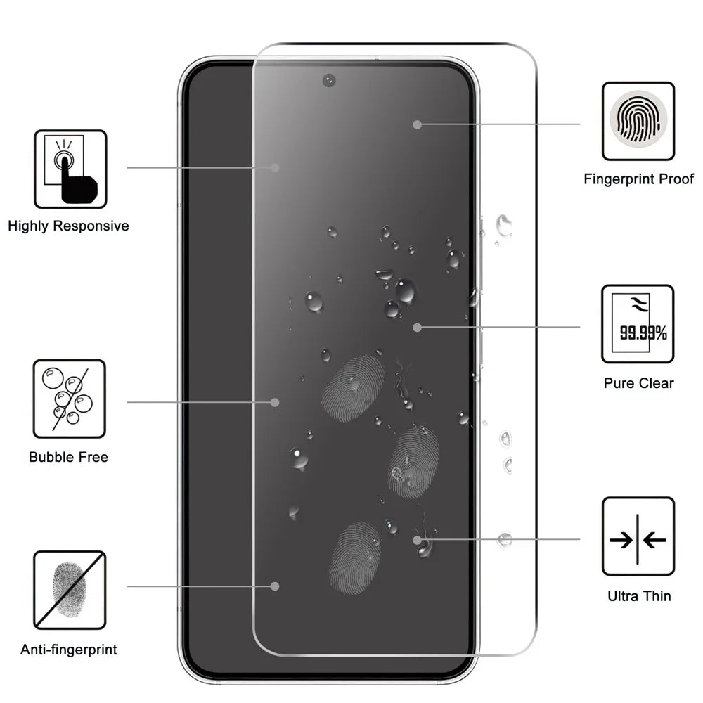 HD Screen Protector For Samsung Galaxy S22 5G / S23 Full Cover Full Glue Anti-explosion Clear AGC Glass Tempered Glass Film [0.1mm Thickness, Support Fingerprint Unlock] - 3