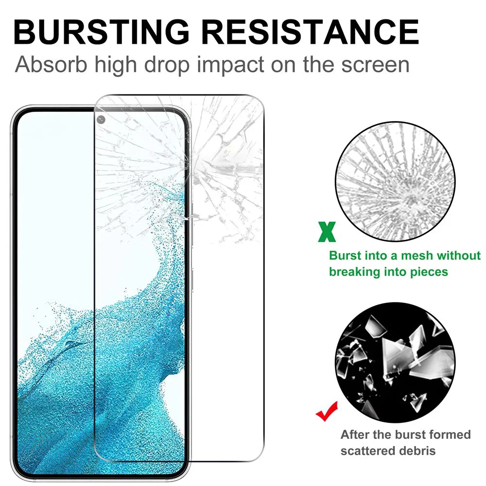 HD Screen Protector For Samsung Galaxy S22 5G / S23 Full Cover Full Glue Anti-explosion Clear AGC Glass Tempered Glass Film [0.1mm Thickness, Support Fingerprint Unlock] - 5