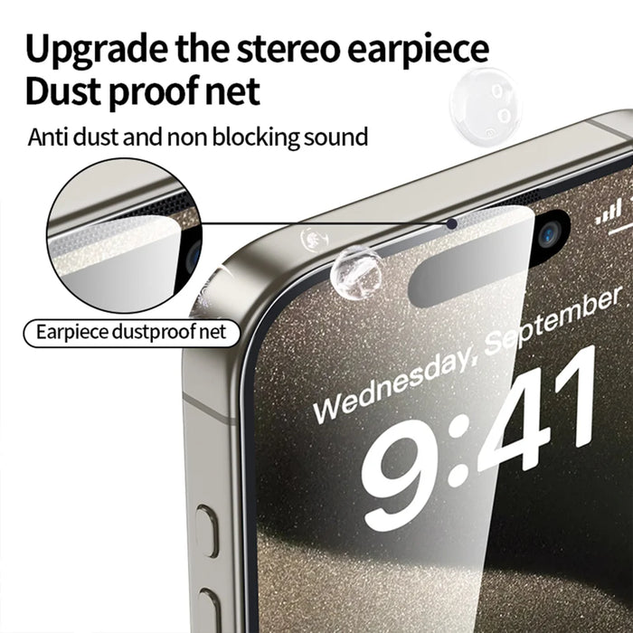 For iPhone 13 10Pcs Tempered Glass Film 300CC Edgeless Anti-static Anti-spy Full Screen Protector - Black - 5