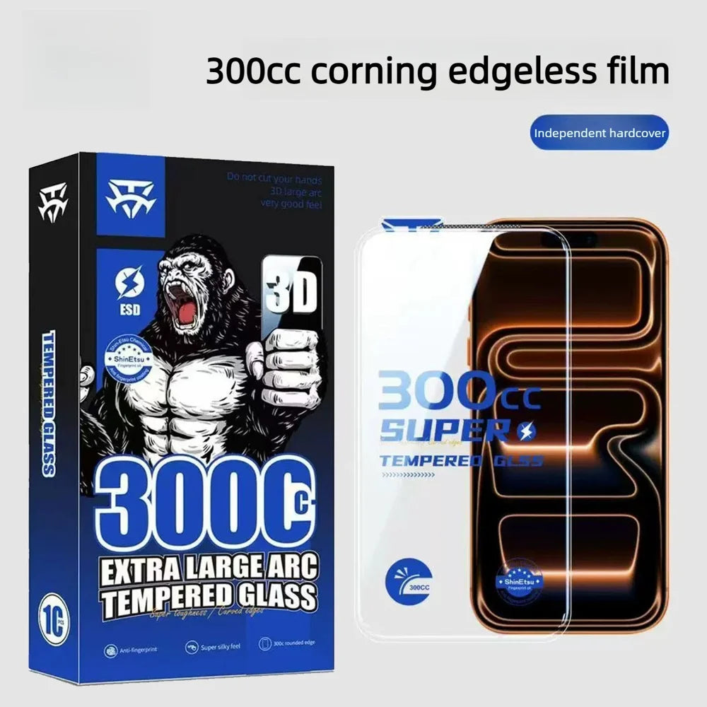 For iPhone 17 10Pcs Tempered Glass Film 9H+ 300CC Edgeless Anti Static HD Full Screen Protector - Transparent - 2