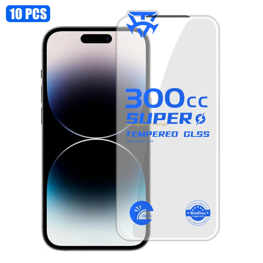 For iPhone 14 Pro 10Pcs Tempered Glass Film 9H+ 300CC Edgeless Anti Static HD Full Screen Protector - Transparent - 1