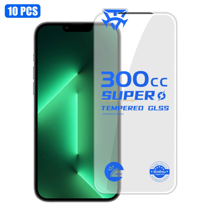 For iPhone 13 Pro Max 10Pcs Tempered Glass Film 9H+ 300CC Edgeless Anti Static HD Full Screen Protector - Transparent - 1