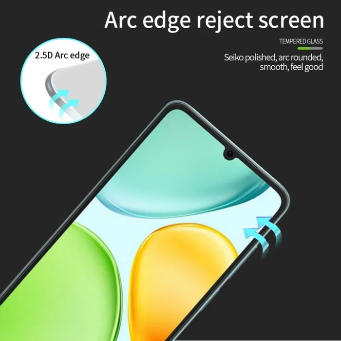 Mofi For Honor 500 Smart 5G / Honor X6d 5G Screen Protector 9H Full Glue Full Coverage High Aluminum-Silicon Glass Film - Black - 2