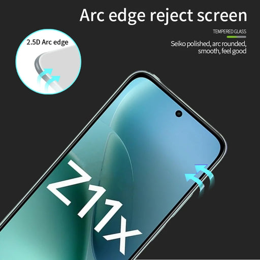 Mofi For vivo iQOO Z10 5G Screen Protector 9H Full Glue Full Coverage High Aluminum-Silicon Glass Film - Black - 2