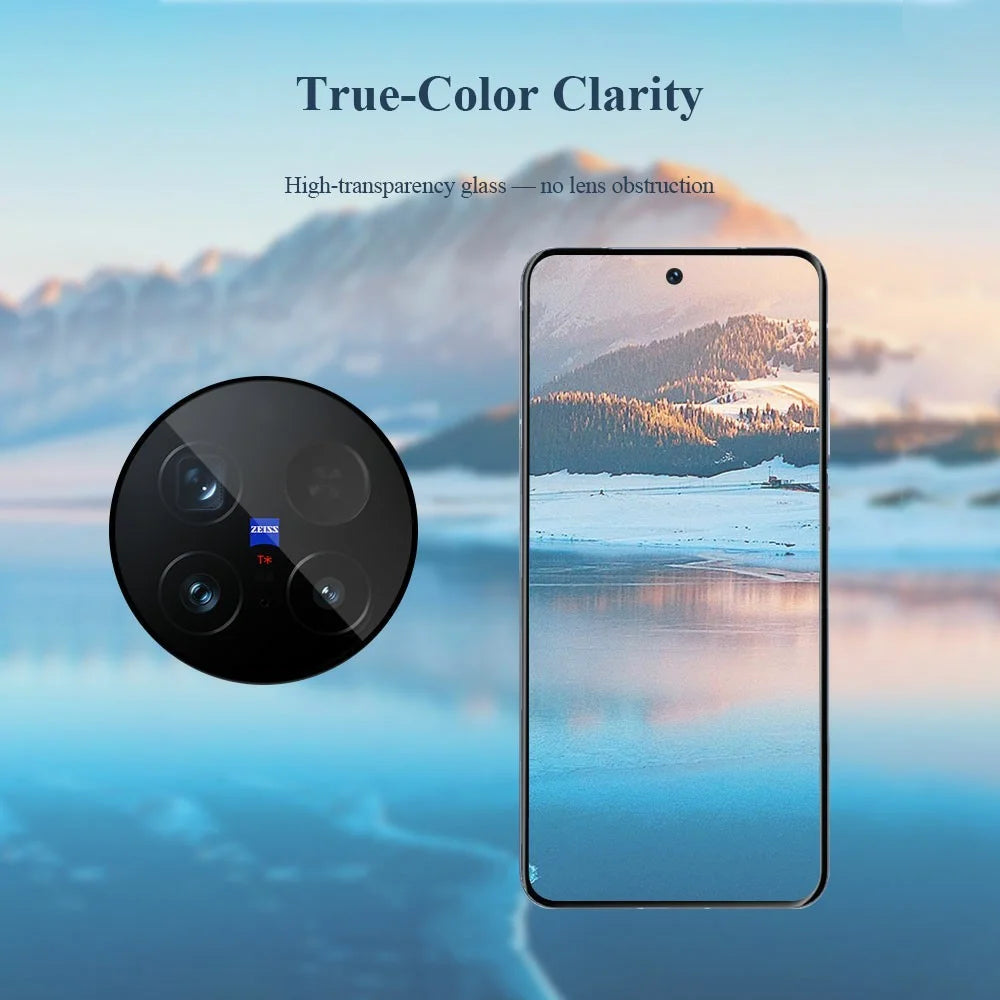 LEREACH for vivo X300 5G Camera Lens Protector Full Cover High Aluminium-silicon Glass Lens Film with Auto-Align Installation Frame - Transparent with Black Edge - 4