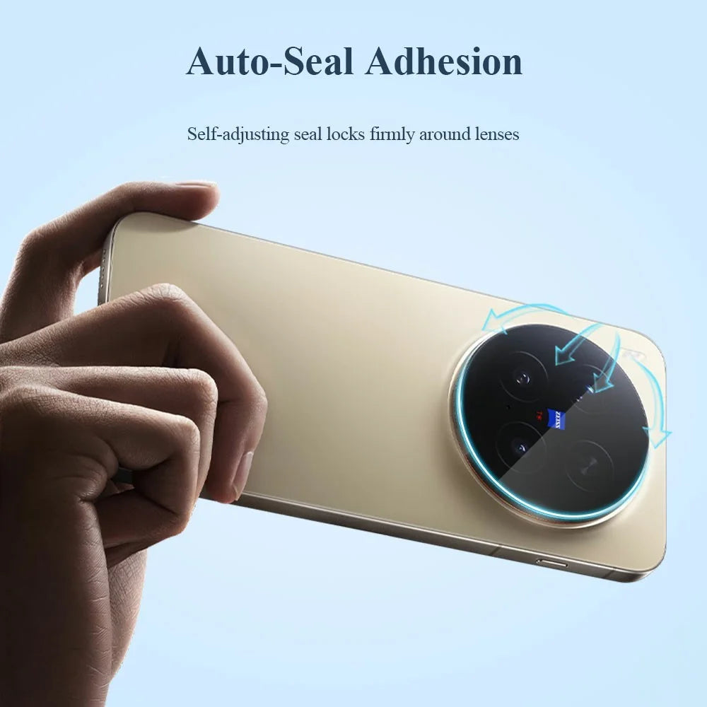 LEREACH for vivo X300 5G Camera Lens Protector Full Cover High Aluminium-silicon Glass Lens Film with Auto-Align Installation Frame - Transparent with Black Edge - 6