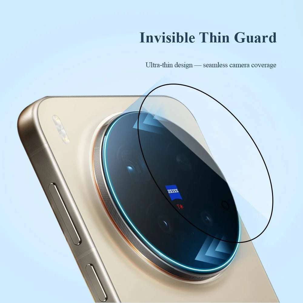 LEREACH for vivo X300 5G Camera Lens Protector Full Cover High Aluminium-silicon Glass Lens Film with Auto-Align Installation Frame - Transparent with Black Edge - 7