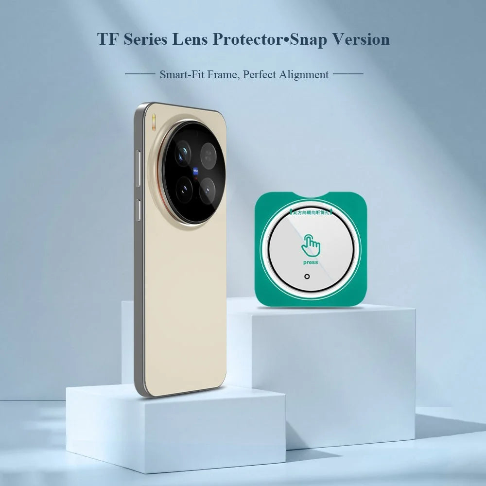 LEREACH 2Pcs for vivo X300 5G Camera Lens Protector Full Cover High Aluminium-silicon Glass Lens Film with Auto-Align Installation Frame - Transparent with Black Edge - 2