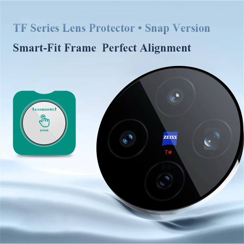 LEREACH for vivo X200s 5G Camera Lens Protector Full Cover High Aluminium-silicon Glass Lens Film with Auto-Align Installation Frame - Transparent with Black Edge - 3