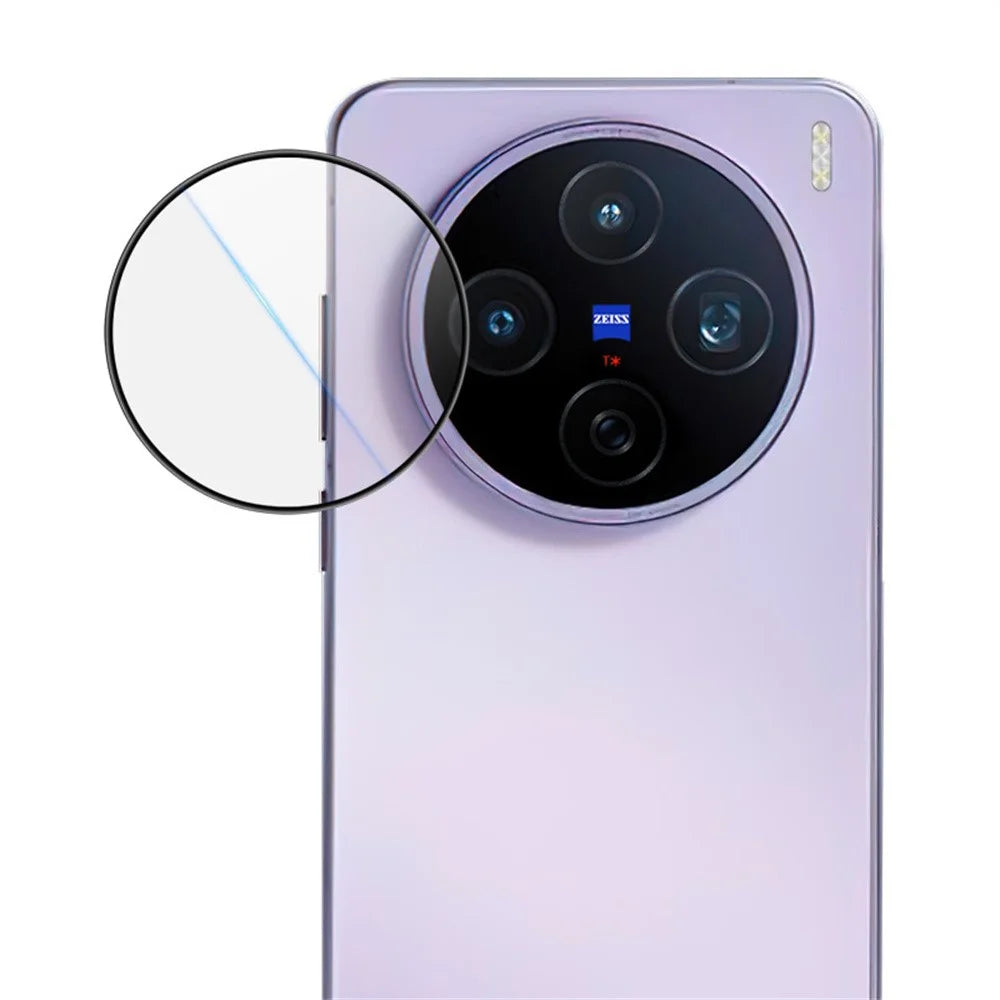 LEREACH 2Pcs for vivo X200s 5G Camera Lens Protector Full Cover High Aluminium-silicon Glass Lens Film with Auto-Align Installation Frame - Transparent with Black Edge - 2