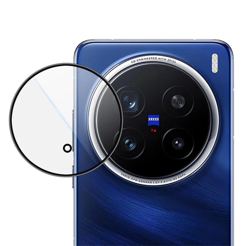 LEREACH for vivo X200 Pro 5G Camera Lens Protector Full Cover High Aluminium-silicon Glass Lens Film with Auto-Align Installation Frame - Transparent with Black Edge - 2